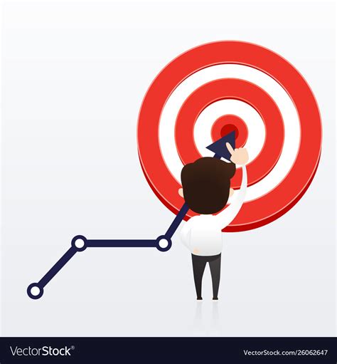 Businessman Directs Arrow To Target Aim Royalty Free Vector