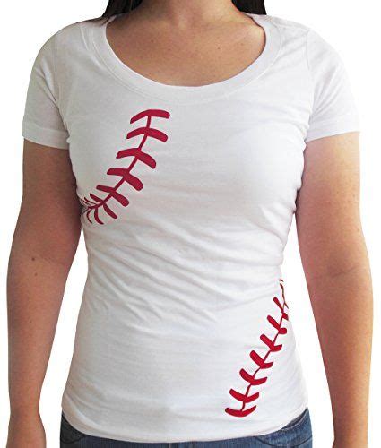 Zone Apparel Womens Baseball Laces Tee Shirt Cute Baseball Tee For Baseball Fans