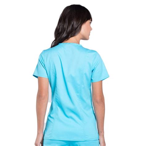 Cherokee Workwear Revolution Ww620 Scrubs Top Womens V Neck Turquoise