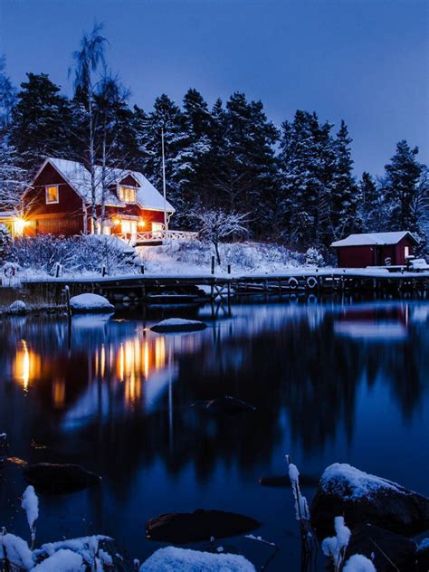 Free Download Lakeside Winter Cabin 25436 1920x1080 1920x1080 For