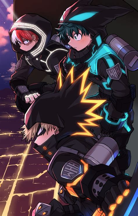 Todoroki Deku Y Bakugo In 2021 Anime Guys Anime Hero Poster