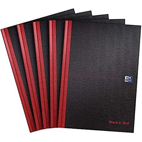 Buy Oxford Black N Red A4 Casebound Hard Cover Notebook Ruled 192 Pages