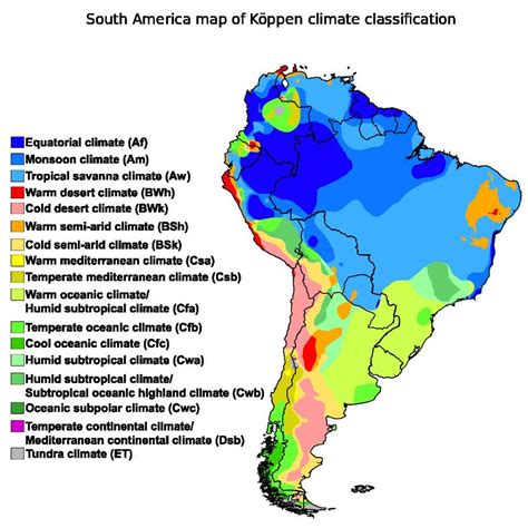 South America Map Of Köppen Climate Classification Mapporn
