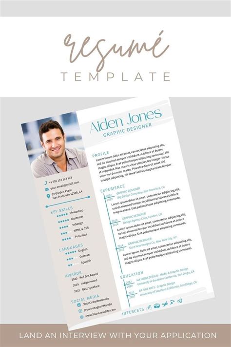 A Professional Resume Template With Blue Accents