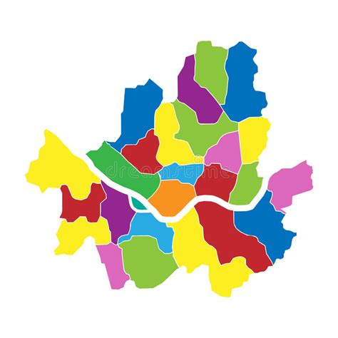 Mapa Administrativo Y Político De Seul Colorida Del Vector Ilustración