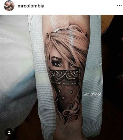 Girl And Bandana Tattoo Bandana Tattoo Tattoos Body Art Tattoos