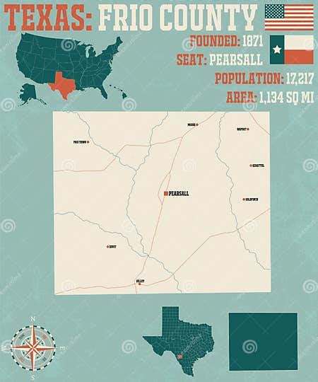 Map Of Frio County In Texas Stock Vector Illustration Of America