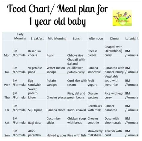 Thos aahar taiyaar karne ke liye zaroori. 12 month Baby Food Chart/ Indian Meal Plan for 1 Year old ...