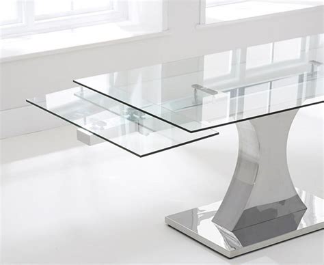 Extendable Glass Dining Room Table Beautiful Table Wood Body And Top Glass Extendable