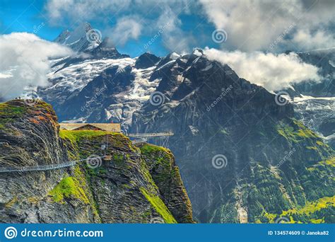 Amazing Panorama And First Mountain Station Grindelwald Switzerland