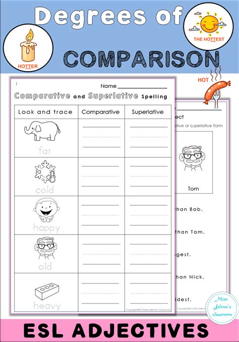 Adjectives Degrees Of Comparison Worksheets Richard Spencers English