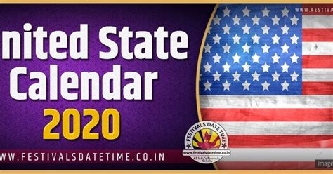 2020 United States Calendar Holidays Festivals And Observances Date