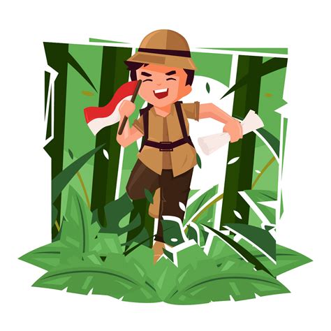 Cartoon Jungle Explorer Clip Art