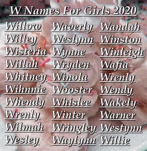 w names for girls 2020