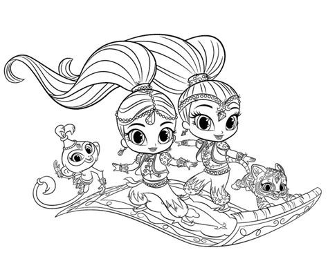 Free Printable Shimmer And Shine Coloring Pages Everfreecoloring Com