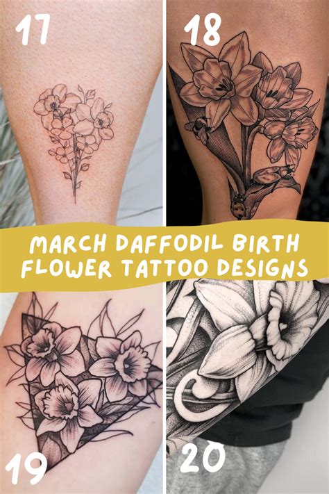 25 March Birth Flower Tattoos {daffodils} Tattoo Glee