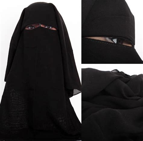 3 Layers Niqab Burqa Fancy Hijab Veil Face Cover Islamic Muslim In Womens Scarves From Apparel