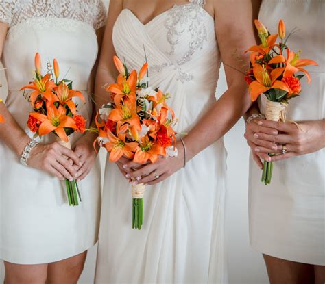 Pin By Michele Whitton On Wedding Tiger Lily Bouquet Orange Wedding
