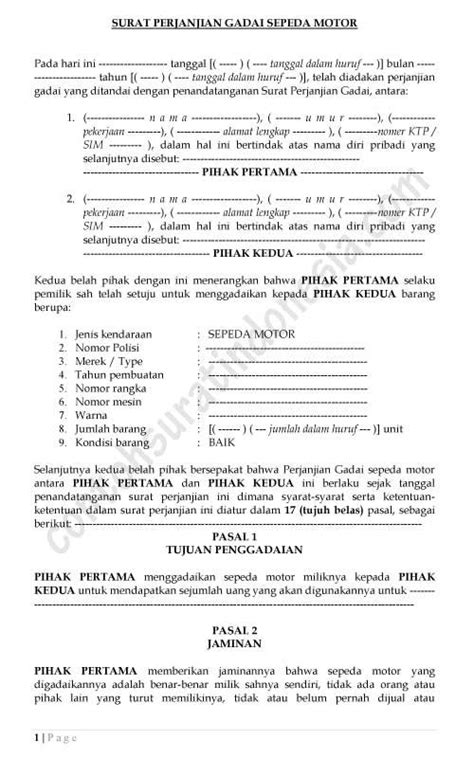Contoh surat mou (memorandum of understanding). Contoh Surat Kuasa Menggadaikan Bpkb - Download Kumpulan ...