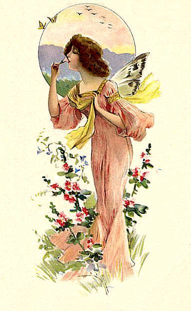 Bumble Button Antique Victorian Fairy Postcards Free Clip Art