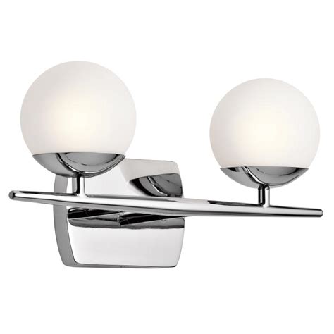 Brass finishes are a timeless choice for the bathroom. Kichler 45581CH Jasper Contemporary Chrome Halogen 2-Light ...