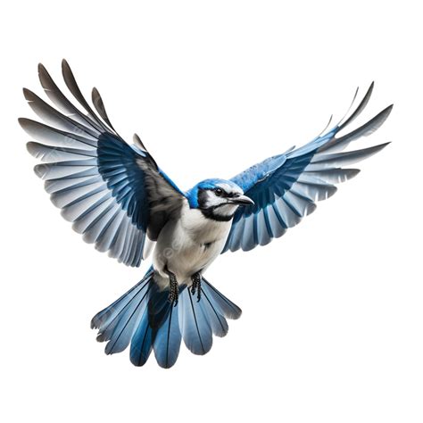 Blue Jay In Dynamic Flight Majestic Wings Unfurled Blue Jay Bird