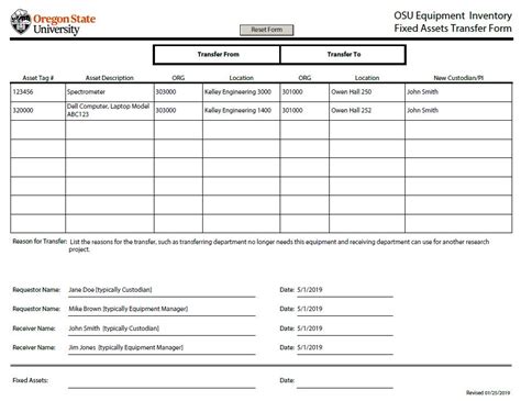 Ex402 4 Fixed Asset Transfer Form Finance And Administration