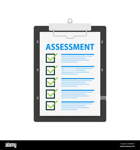 Clipboard Checklist With Assessment Assessment And Marketing Vector