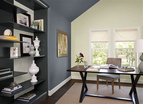 Blue Home Office Ideas Boldly Accented Home Office Paint Color