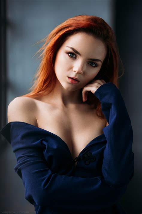 Ekaterina Sherzhukova Women Model Redhead Long Hair Looking At Viewer Ivan Proskurin