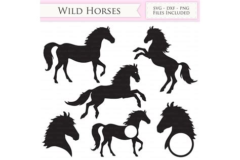 Wild Horses Svg Files Jumping Horse Horse Head Monogram Cut Files
