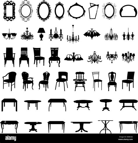 Furniture Silhouette Set Stock Vector Image And Art Alamy