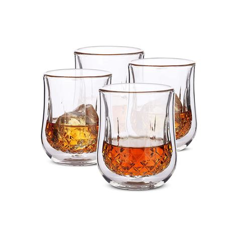 7 ounces crystal double wall old fashioned bourbon whiskey gin cocktail glass china whiskey