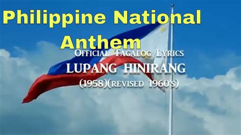 Lupang Hinirang Philippine National Anthem With Lyrics YouTube