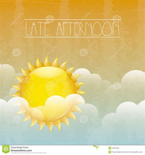 Late Afternoon Stock Vector Illustration Of Sunset Sunny 31091952