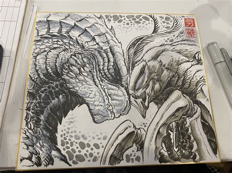 Godzilla Franchise Godzilla Comics Dinosaur Sketch Monster Board