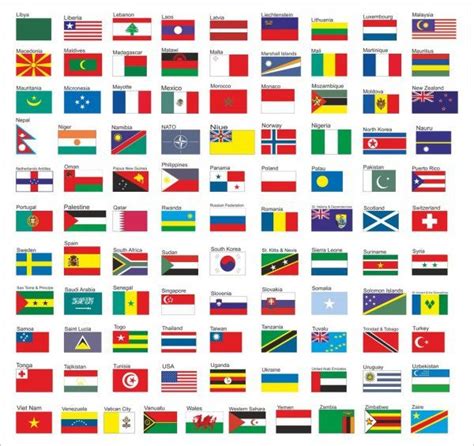 Banderas De Todos Los Países Del Mundo Parte 2 — Ilustración De Stock