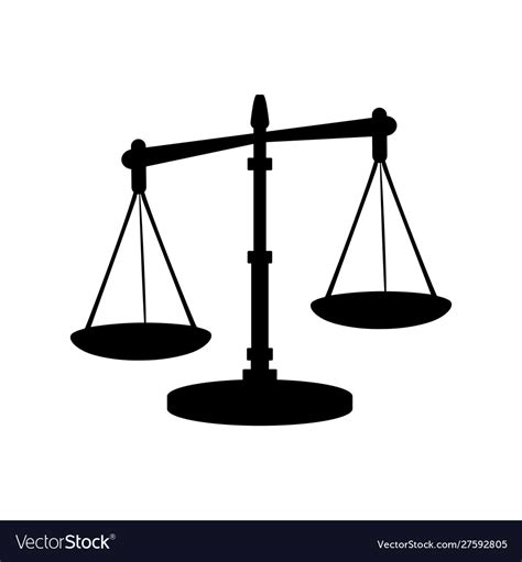 Silhouette Icon Justice Scales Royalty Free Vector Image
