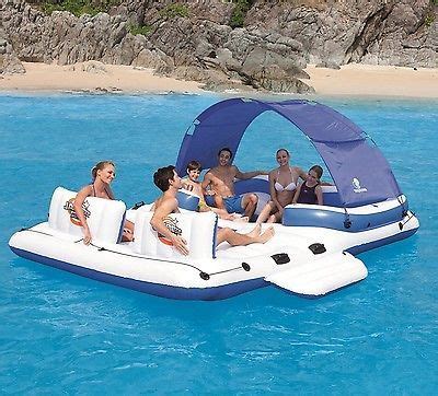 Shop pool furniture supply's in pool chaise lounges are safe to to place on your commercial tanning ledge. Inflatable Floating island 6 person Water Raft Boat Lounge ...