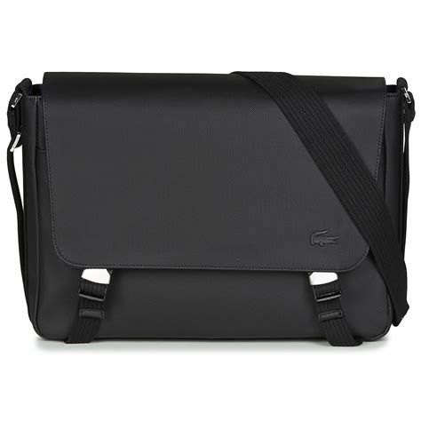 Men S Classic Messenger Bag Hommes Sac Bandouli Re En Noir Lacoste Pour