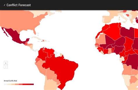 Mapa De Países Con Mayor Probabilidad De Estallidos De Violencia Y
