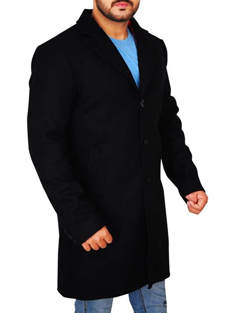 Classy Men Black Wool Long Coat Men Jacket Mauvetree