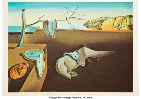 1970s Salvador Dali Signed The Persistence Of Memory Print Lot