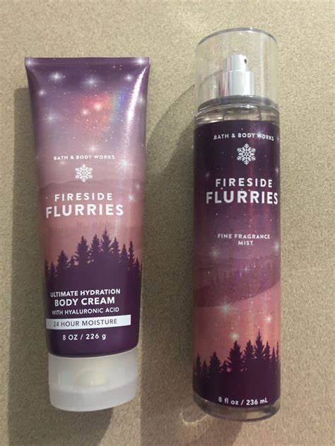 Bath Body Works Fireside Flurries Body Mist And Body Cream Beauty Personal Care Fragrance