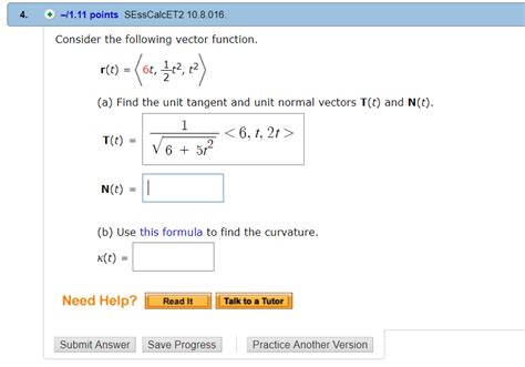 solved consider the following vector function r t 6t