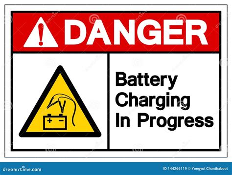 Danger Battery Charging In Progress Symbol Sign Vector Illustration
