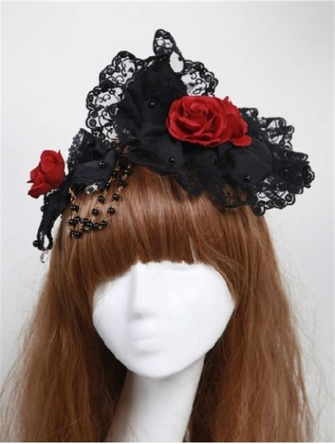 #black flowers #bohemian #grunge #gypsy #house #indie #perfect home #soft grunge #wild #wildfox #christmas light #lights #fairy lights #long hair #messy hair. Black Flower Gothic Lolita Headband - Devilnight.co.uk
