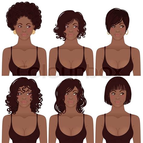 Hairstyles clipart hair set digital download hairstyles clipart. Black Women Faces. Great for avatars, ... | Stock vector ...