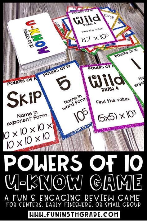 Powers Of Ten Game U Know 5th Grade Math Review Game 5nbt1 5nbt