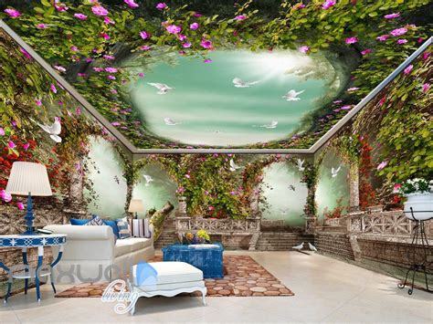 En popüler ve en uygu fiyatlı 1. 3D Peacock Arch Garden Stairs Wall Murals Wallpaper Decals Art Print D - IDecoRoom